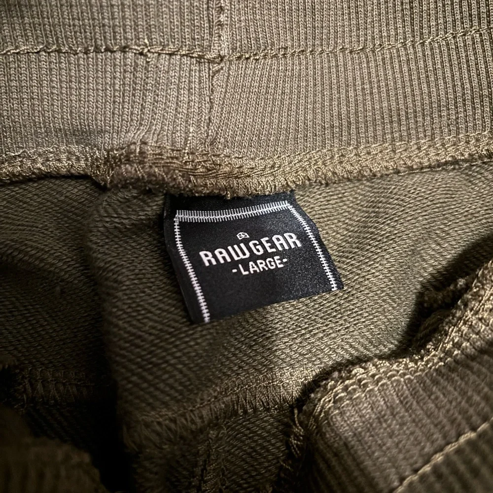 Men's Olive Jogger Pants with Logo - Picture 2 of 4